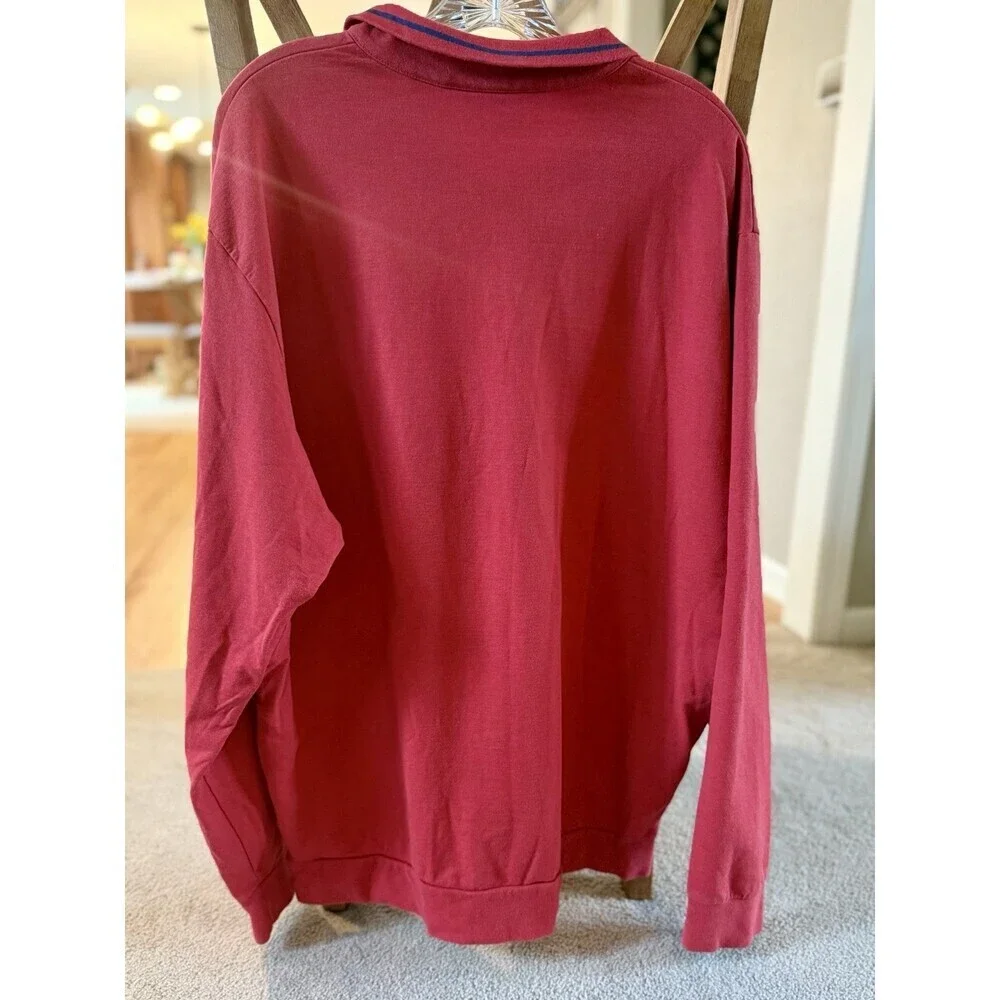 Polo Golf Ralph Lauren Erin Hills Half Zip Pullover XL Red Cotton Pockets